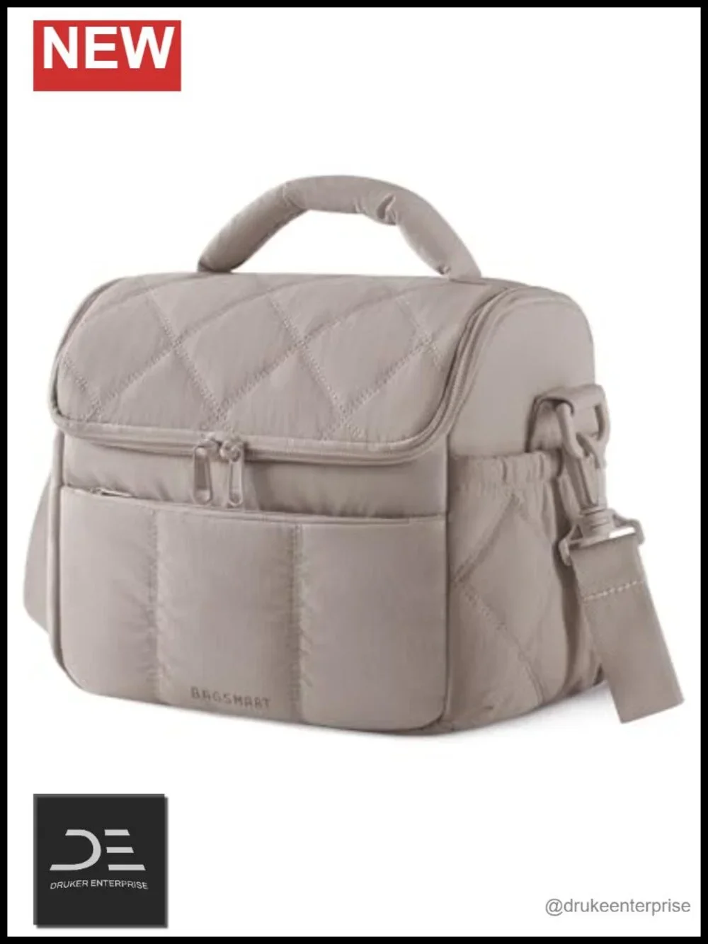Insulated Quilted Lunch Bag Tote Cooler for Work Picnic Travel